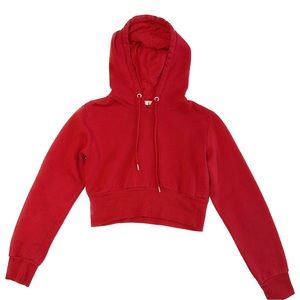 Garage Red Cropped Hoodie